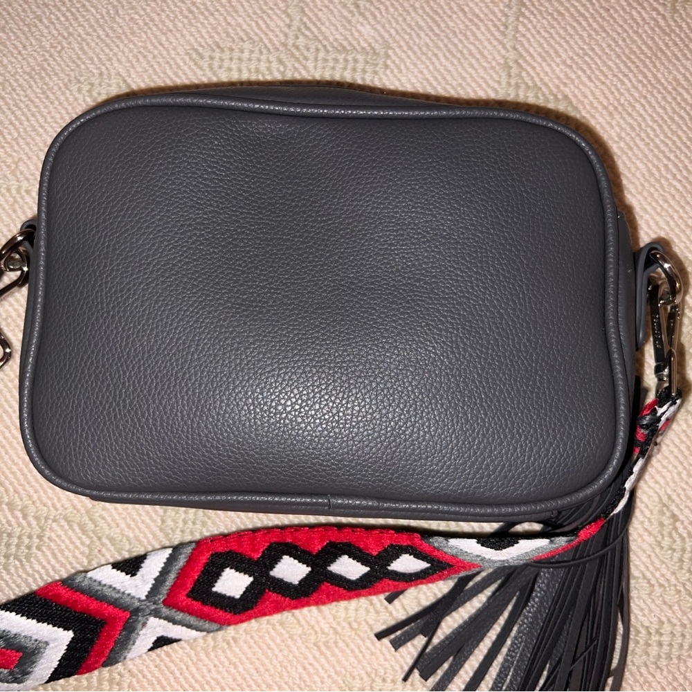 Gray Crossbody Bag With Patterned, Replaceable St… - image 1